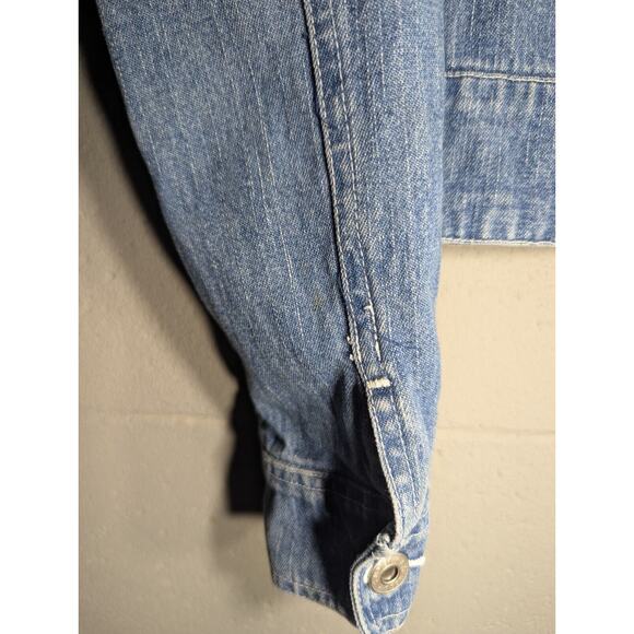 Express Womens Vintage Cropped Jean Jacket Sz Small 90s Old Stock Metal Zipper - Picture 6 of 9